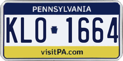 PA license plate KLO1664