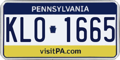 PA license plate KLO1665