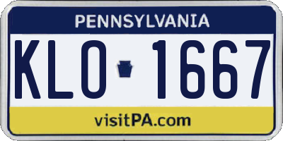 PA license plate KLO1667