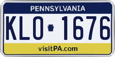 PA license plate KLO1676