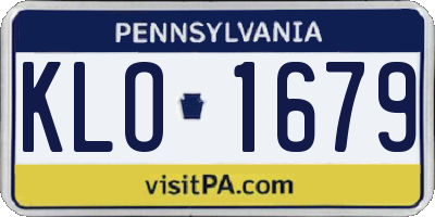 PA license plate KLO1679