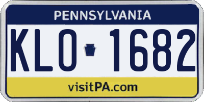 PA license plate KLO1682