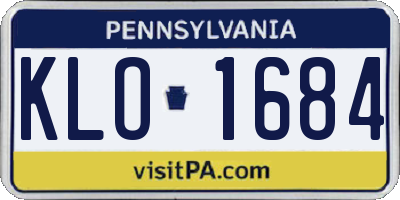 PA license plate KLO1684