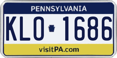 PA license plate KLO1686