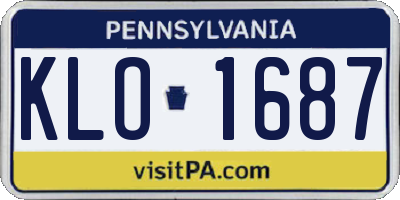 PA license plate KLO1687