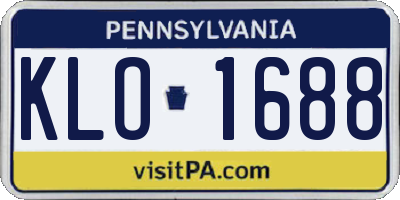 PA license plate KLO1688