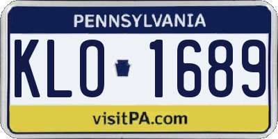 PA license plate KLO1689