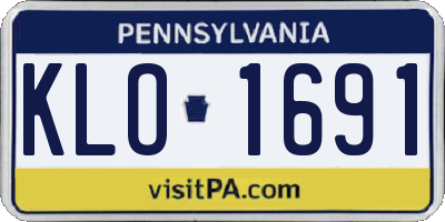 PA license plate KLO1691