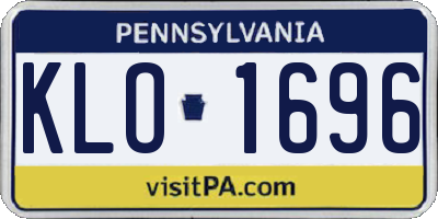 PA license plate KLO1696