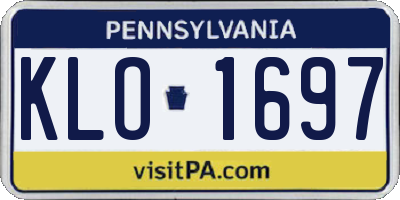 PA license plate KLO1697