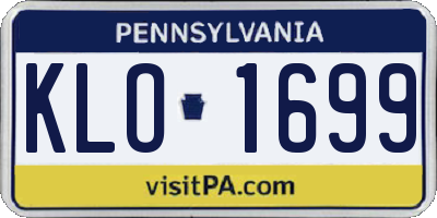 PA license plate KLO1699