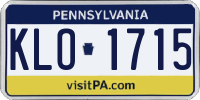 PA license plate KLO1715