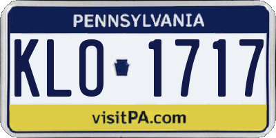 PA license plate KLO1717