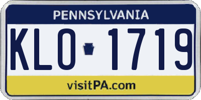 PA license plate KLO1719