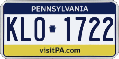 PA license plate KLO1722