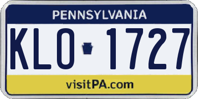 PA license plate KLO1727