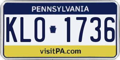 PA license plate KLO1736