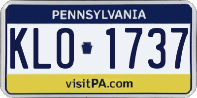 PA license plate KLO1737