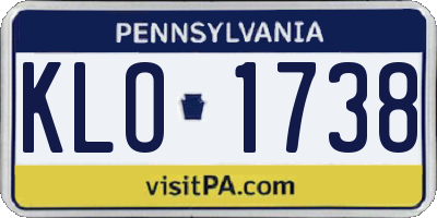 PA license plate KLO1738