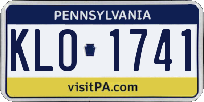 PA license plate KLO1741