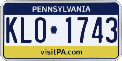 PA license plate KLO1743