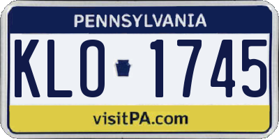 PA license plate KLO1745