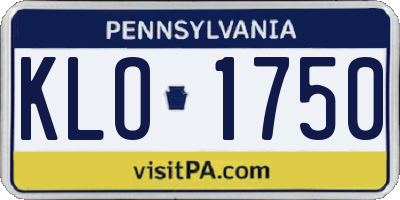 PA license plate KLO1750