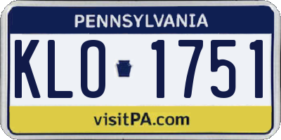 PA license plate KLO1751