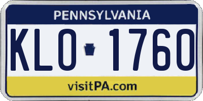 PA license plate KLO1760