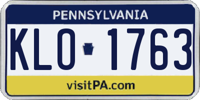PA license plate KLO1763