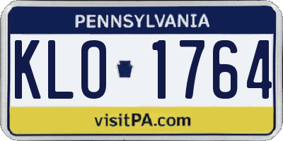 PA license plate KLO1764