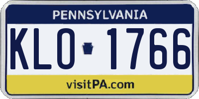 PA license plate KLO1766