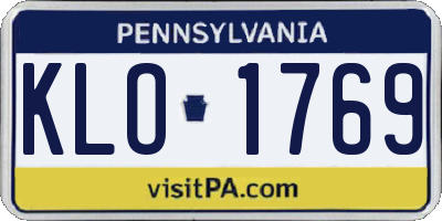 PA license plate KLO1769