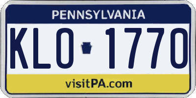 PA license plate KLO1770
