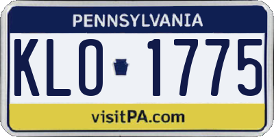 PA license plate KLO1775