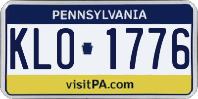 PA license plate KLO1776