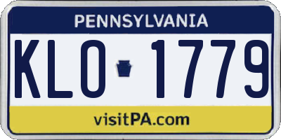 PA license plate KLO1779