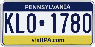 PA license plate KLO1780