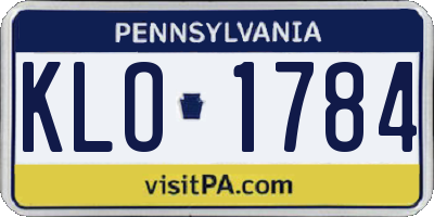 PA license plate KLO1784