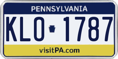 PA license plate KLO1787