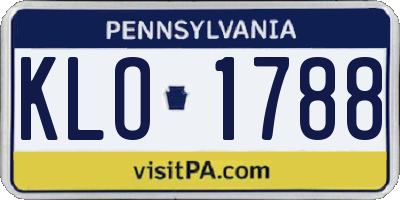 PA license plate KLO1788