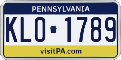 PA license plate KLO1789