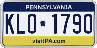 PA license plate KLO1790