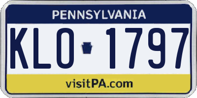 PA license plate KLO1797