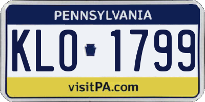 PA license plate KLO1799