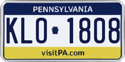 PA license plate KLO1808