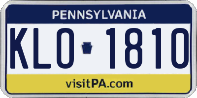 PA license plate KLO1810