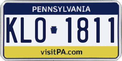PA license plate KLO1811