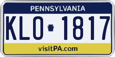 PA license plate KLO1817