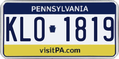 PA license plate KLO1819